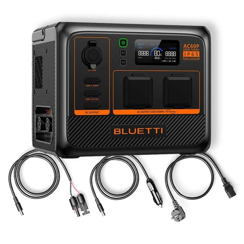 Bluetti AC60P Premium Portable Power Station 504Wh 600W
