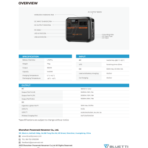 Bluetti AC180P Power Station Premium Portatile 1440Wh 1800W