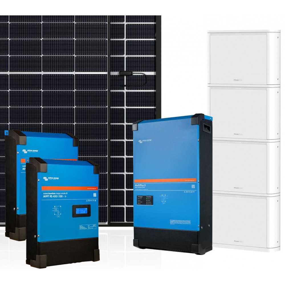10.8kW Off Grid Photovoltaic Kit with Victron MultiPlus II 48/10000 Inverter and Pylontech PELIO 51.2V 20.48kWh Batteries