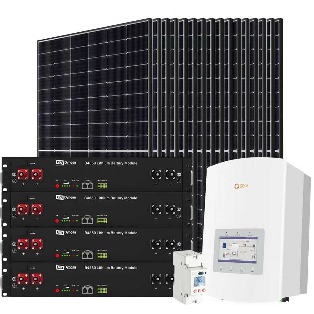 Kit fotovoltaico 6kw 7200W Monofase On Grid Inverter Solis con Backup + Batteria Dyness 10.24kWh