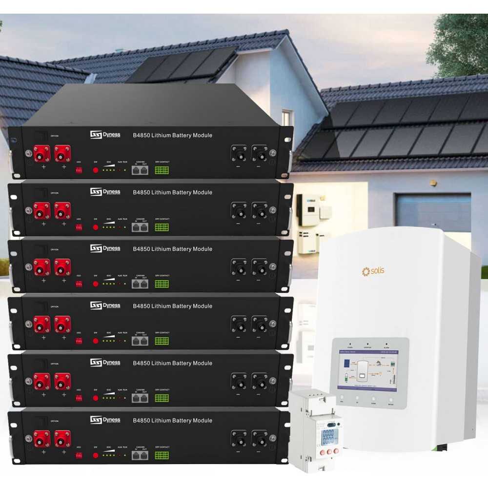 6kW 8100W Single-Phase On-Grid Photovoltaic Kit with Solis Inverter and Backup + Dyness 14.4kWh Battery