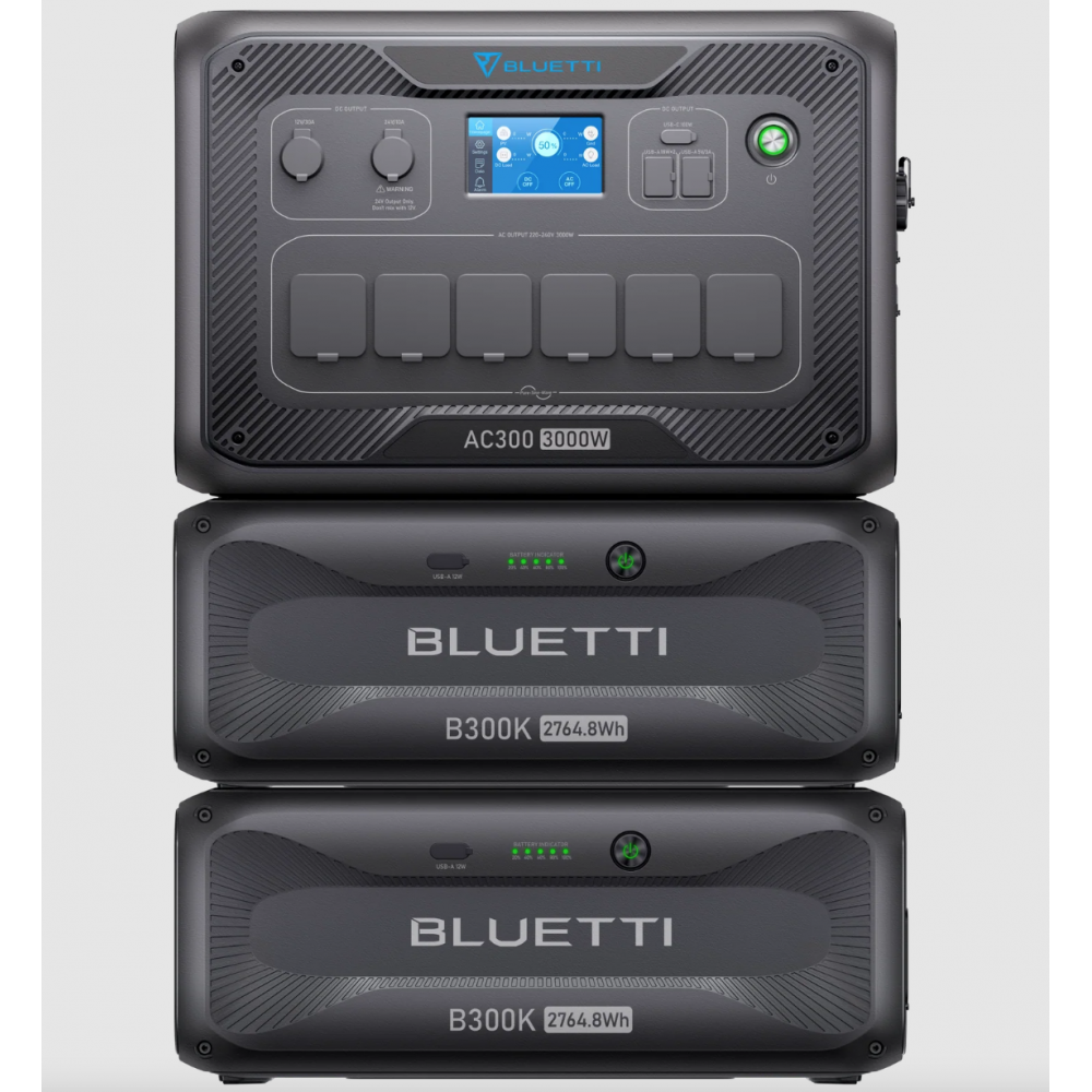 Bluetti AC300 + 2x B300K 3000w home backup Expansion Battery 2x2764.8 Wh
