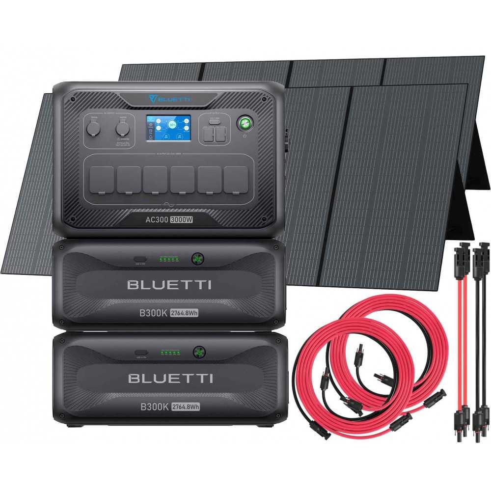 Bluetti AC300 + 2 B300K + 2 PV350 Photovoltaic Panels + 2X5mt Connection Kit