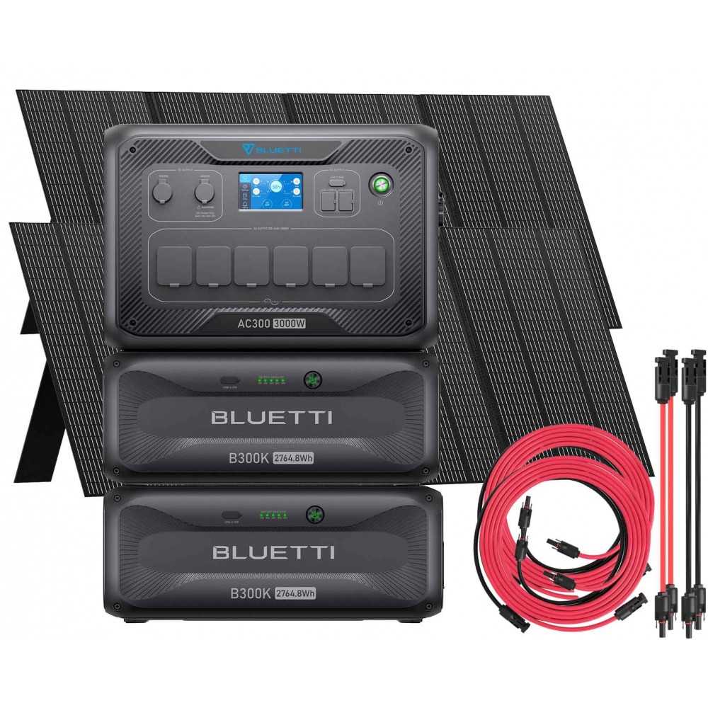Bluetti AC300 + 2 B300K + 2 PV350 Photovoltaic Panels + 2X5mt Connection Kit