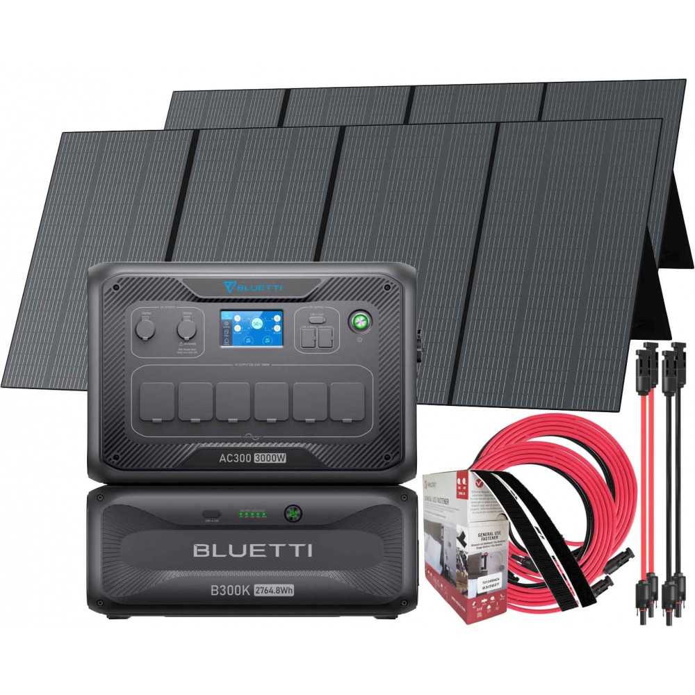 Bluetti AC300 + B300K + 2 PV350 Photovoltaic Panel + 2x5m Connection Kit