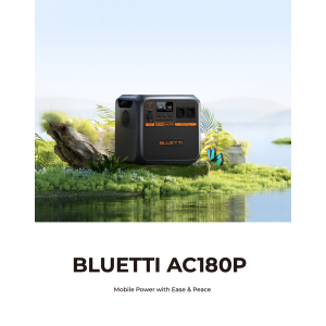 Bluetti AC180P + 2 Pannelli Flex 150W + Kit Connessione 5mt Power Station Premium Portatile 1440Wh 1800W