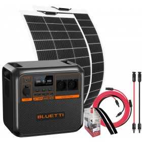 Bluetti AC180P + 2 Pannelli Flex 150W + Kit Connessione 5mt Power Station Premium Portatile 1440Wh 1800W