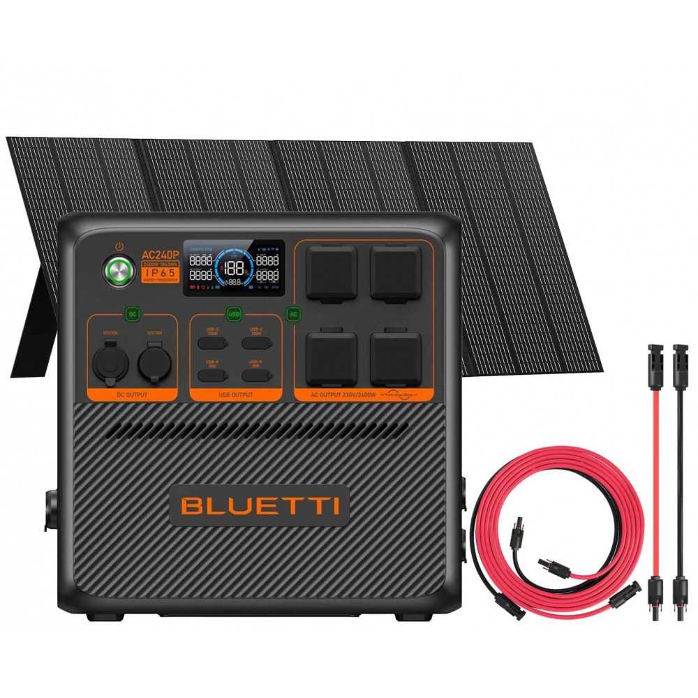 Bluetti AC240P + 1 pc Bluetti PV350 + Connection Kit 5mt Portable Premium Power Station 1843Wh 2400W