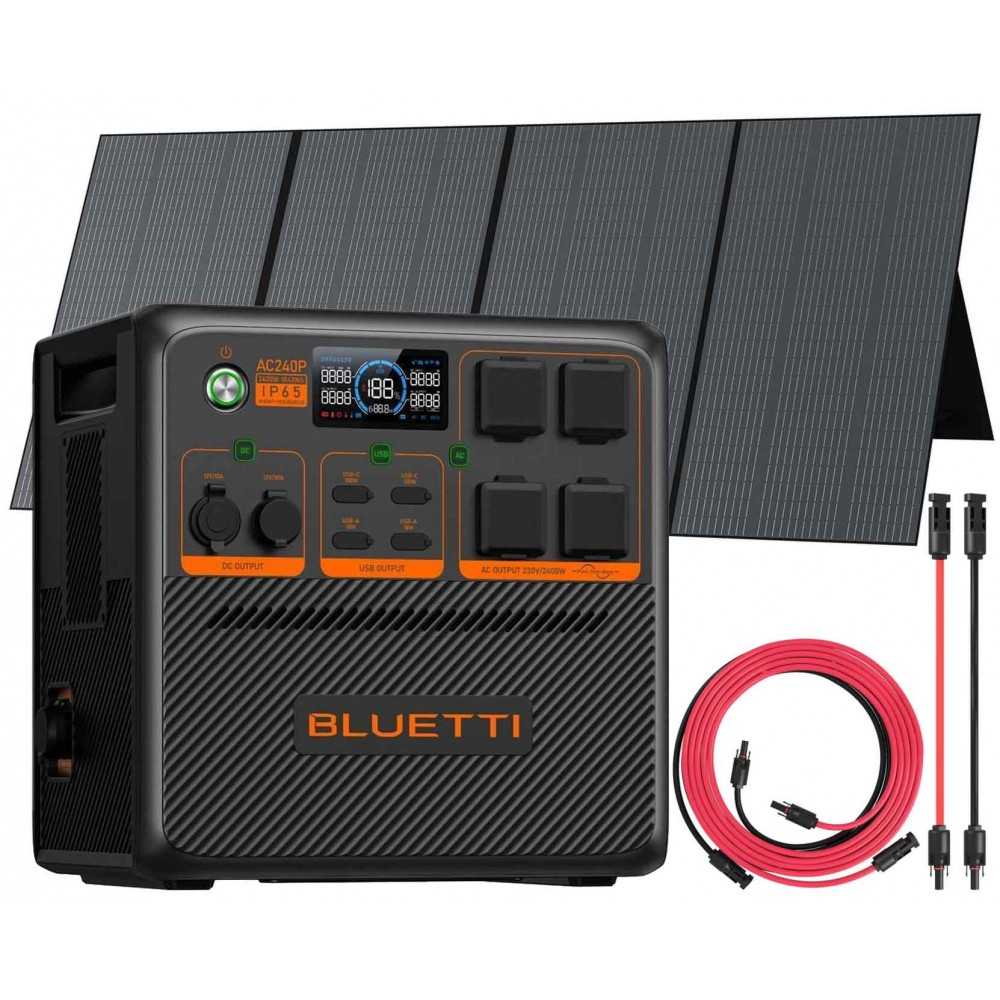 Bluetti AC240P + 1 pc Bluetti PV350 + Connection Kit 5mt Portable Premium Power Station 1843Wh 2400W