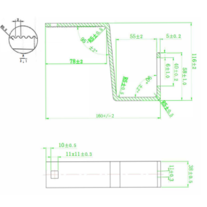 Staffa regolabile per coppo Inox A2 l160 h116 mm