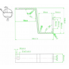 Adjustable bracket for A2 stainless steel tile, length 160 mm, height 116 mm