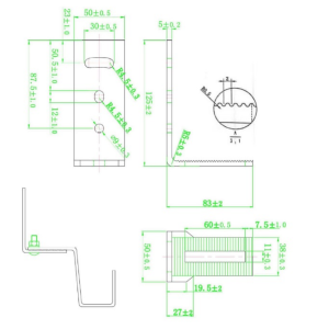 Staffa regolabile per coppo Inox A2 l160 h116 mm