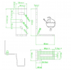Adjustable bracket for A2 stainless steel tile, length 160 mm, height 116 mm