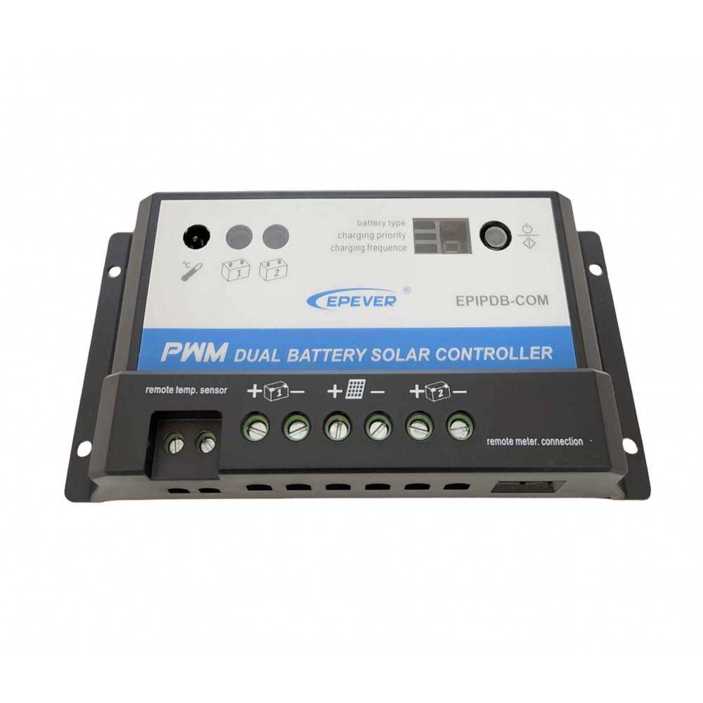 Regolatore PWM 12/24V 10A di carica Doppia Batteria Camper Barca Baita