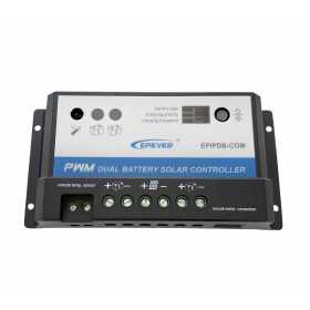 Regolatore PWM 12/24V 10A di carica Doppia Batteria Camper Barca Baita