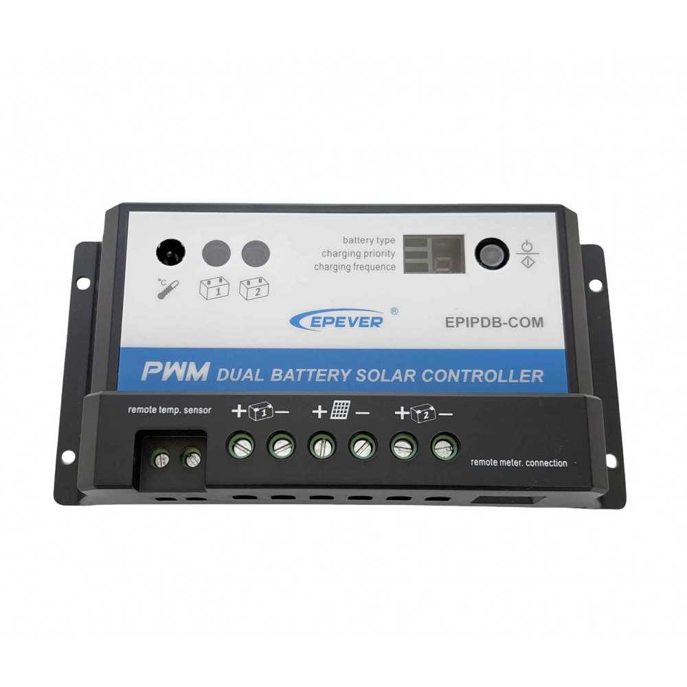 Regolatore PWM 12/24V 10A di carica Doppia Batteria Camper Barca Baita