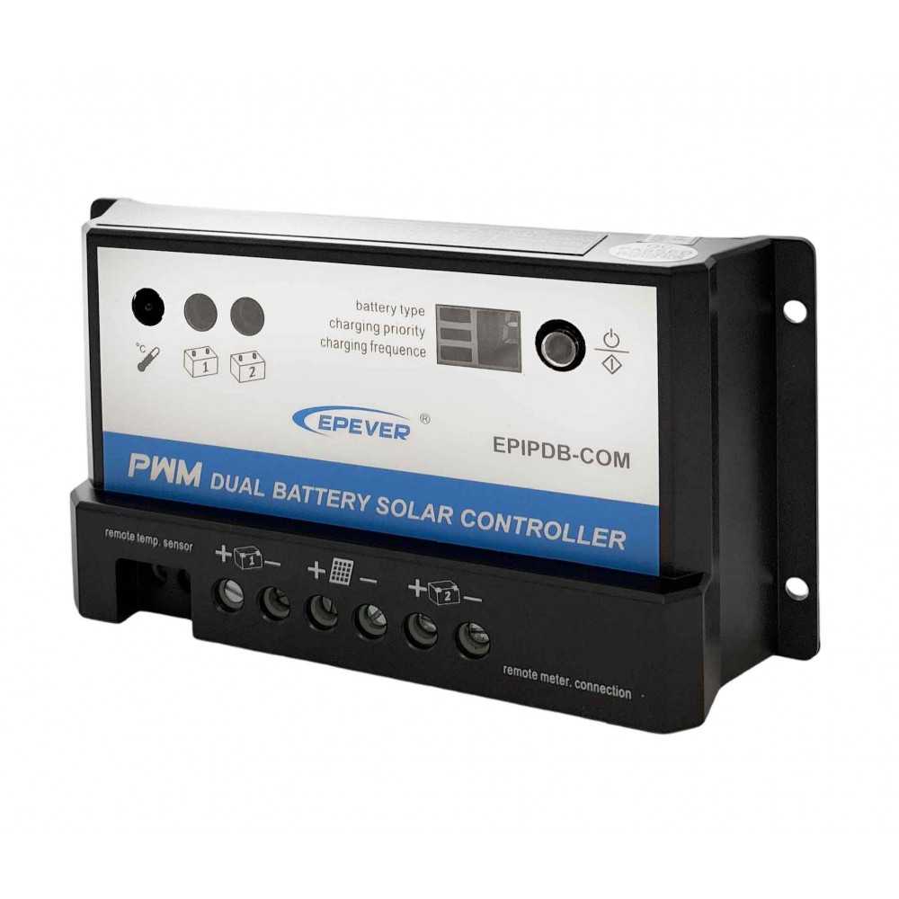 Regolatore PWM 12/24V 10A di carica Doppia Batteria Camper Barca Baita