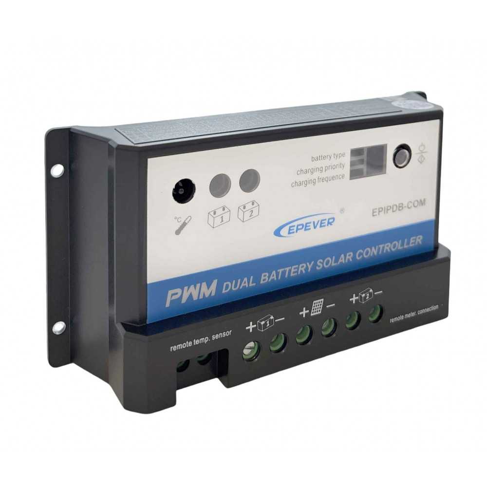Regolatore PWM 12/24V 10A di carica Doppia Batteria Camper Barca Baita