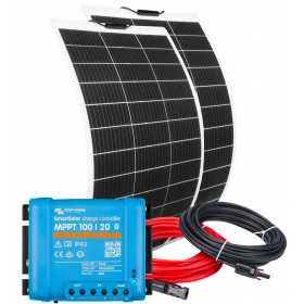 Photovoltaic Camper Kit Flexible Solar Panel 12V 300W + Victron SmartSolar MPPT 100|20A + 2X5MT Cable Kit