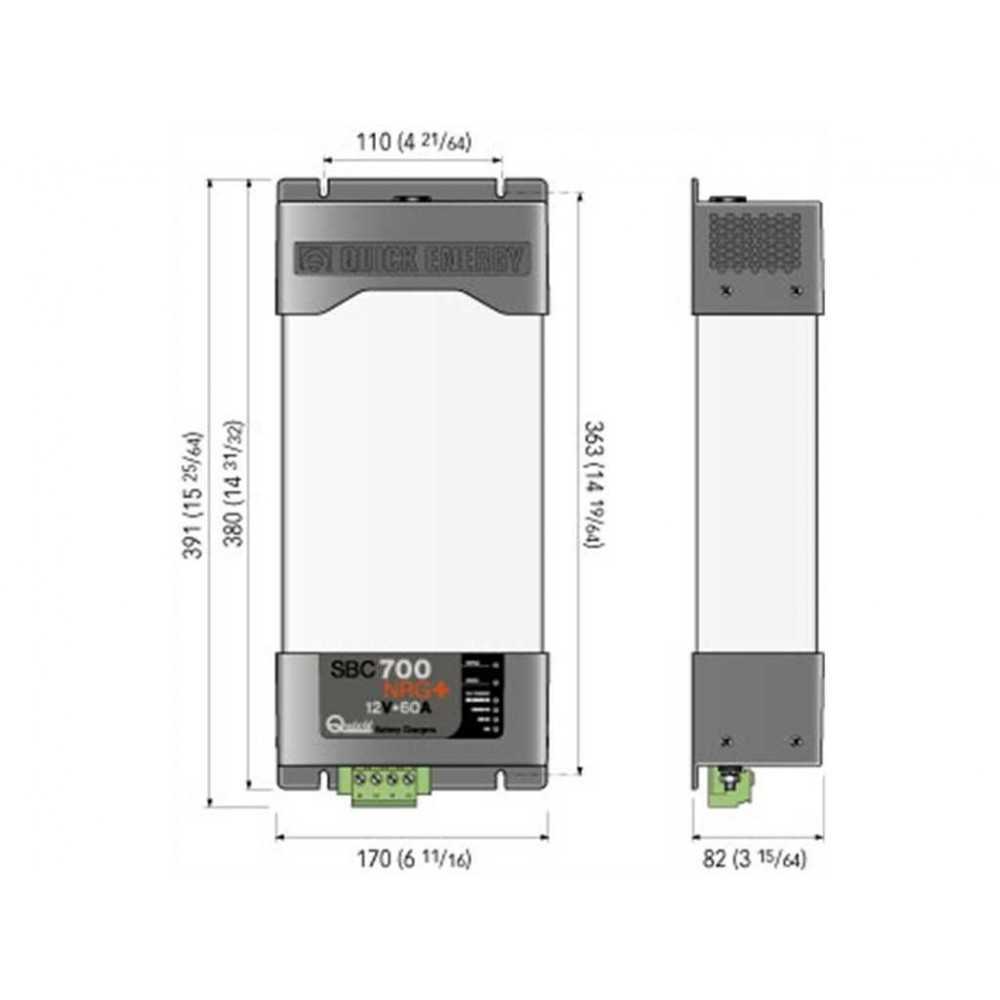 Quick SBC 700 NRG+FR Marine Battery Charger 60A 12V 3 Out with remote control panel