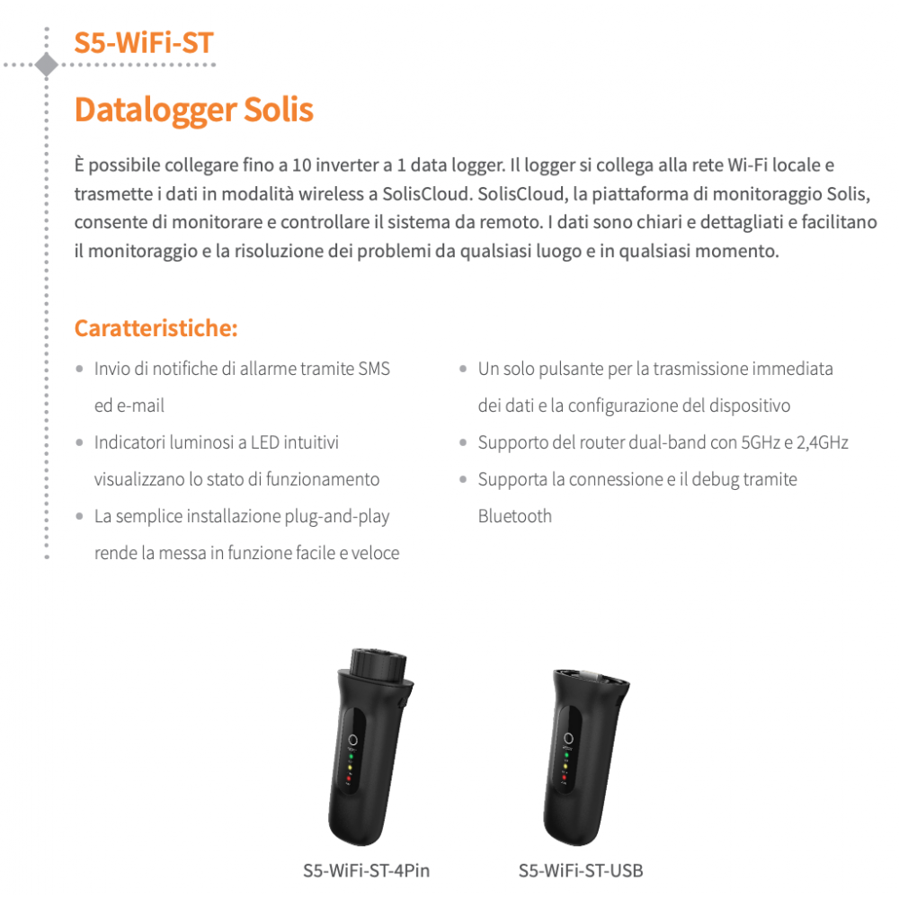Solis S5-WiFi-ST-4Pin Wi-Fi dongle with 4-pin connector