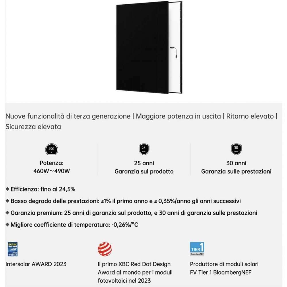 AIKO NEOSTAR AIKO-A-MCE54Mb 3S54 470W Mono-Glass Pannello Solare min 8pz