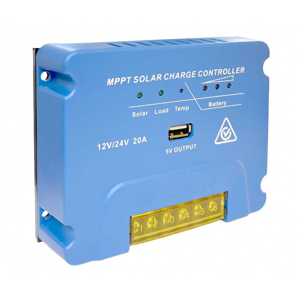 Regolatore di Carica MPPT 20A 12/24V con uscita USB CPY-2420