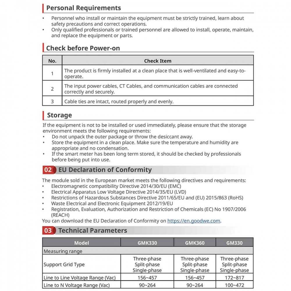 GoodWe GM330 120A 40mA 230/400Vac Single-Phase Power Sensor