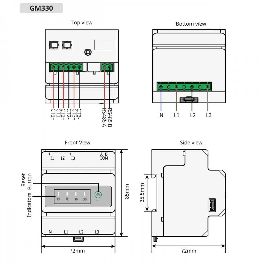 GoodWe GM330 120A 40mA 230/400Vac Smart Meter per impianti Trifase