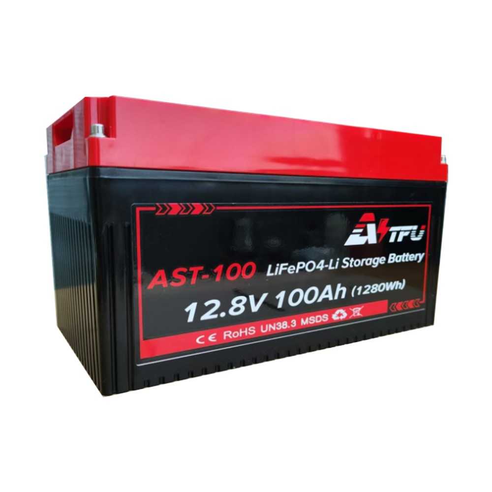 AST-100 12.8V 100A 1280Wh Lithium Battery Removable Series Connectable