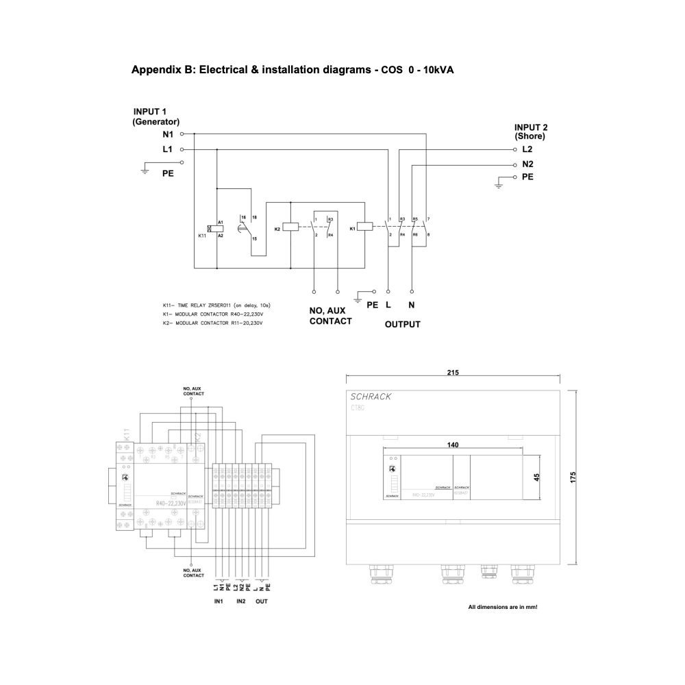 Automatic Transfer Switch Victron Energy 10kVA/230V monofase Mpn: COS230103100