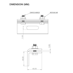 AISI 304 9583-2-FALZKLEMME Hook for Crimped Sheet Metal