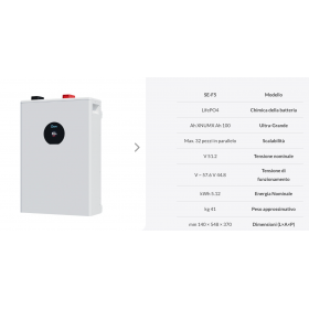 Deye SE-F5-PRO C Version Batteria LifePO4 51,2V ad Alte Prestazioni per solare OffGrid LV