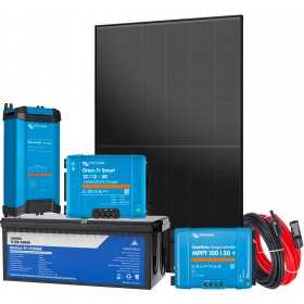 Kit Fotovoltaico G1 12V 450W per alimentare Camper Barca All-in-One Accumulo 2560Wh