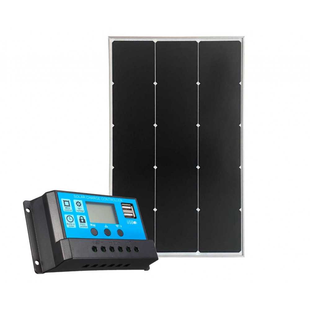 12V 110W Solar Photovoltaic Camper Kit with 10A PWM Charge Controller