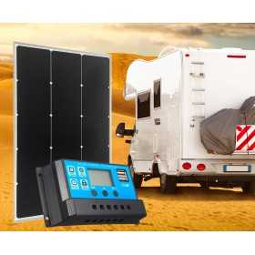 Kit Camper 12V 110W Solare Fotovoltaico con Regolatore di carica PWM 10A