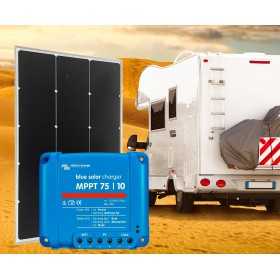 Kit Solare Camper 12V 110W Fotovoltaico con Regolatore Victron Energy BlueSolar MPPT 10A + Kit Cavi