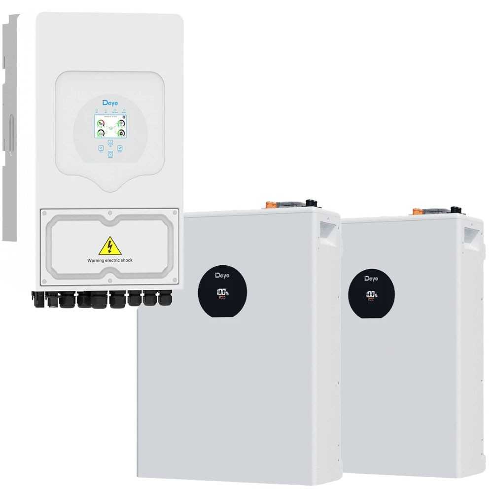 DEYE Sistema di accumulo 10.24kWh Inverter 6kW SG05LP1 + 2 SE-F5-Pro-C