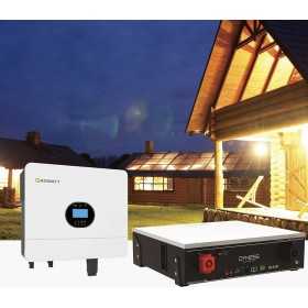 Kit fotovoltaico Off Grid 6000-5400W Growatt Dyness accumulo 5.12kWh Baita Casa Kit anti Lockdown Energetico