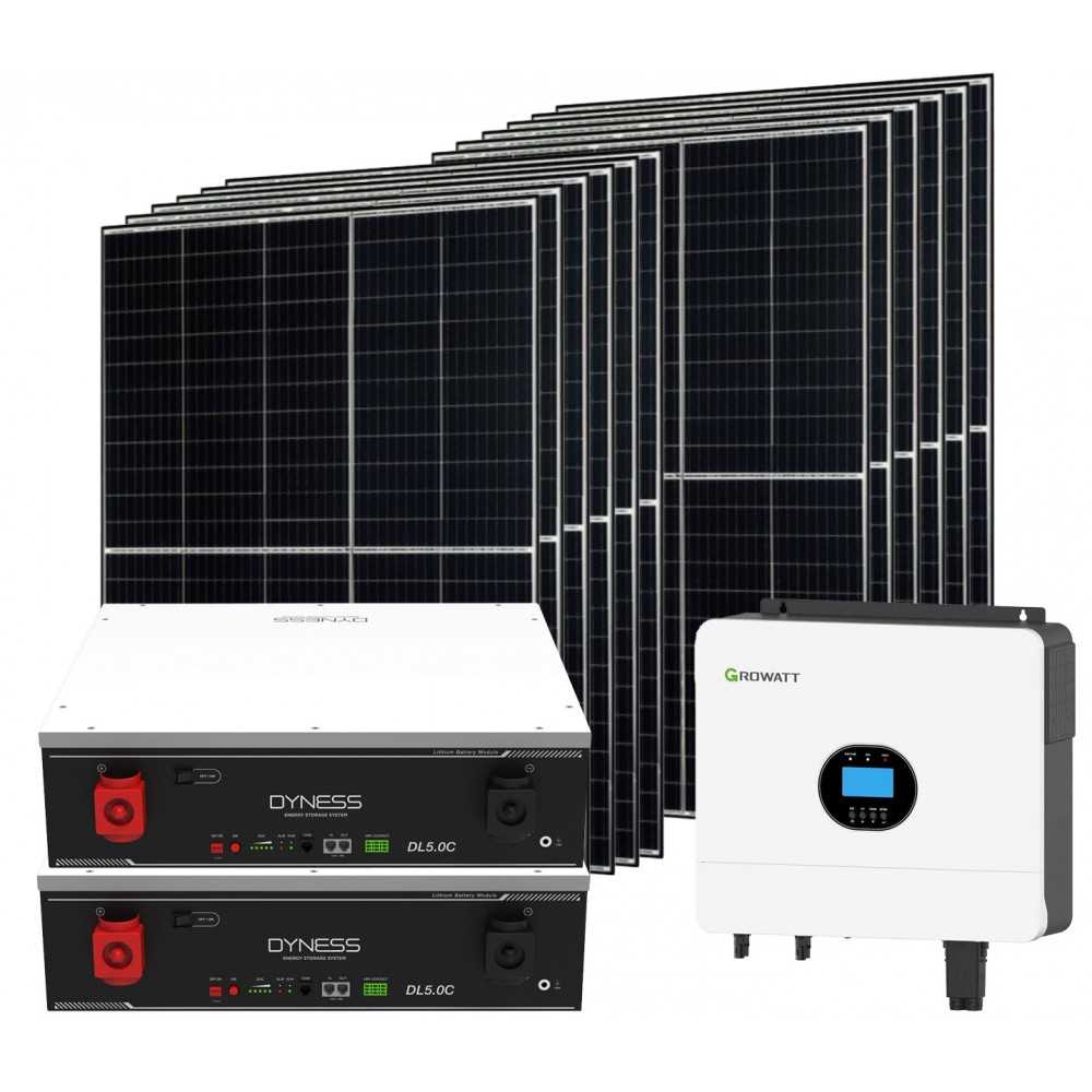 Growatt Dyness 6000-5400W Off Grid Photovoltaic Kit with 10.24kWh Storage for Home Cabin Anti-Lockdown Energy Kit