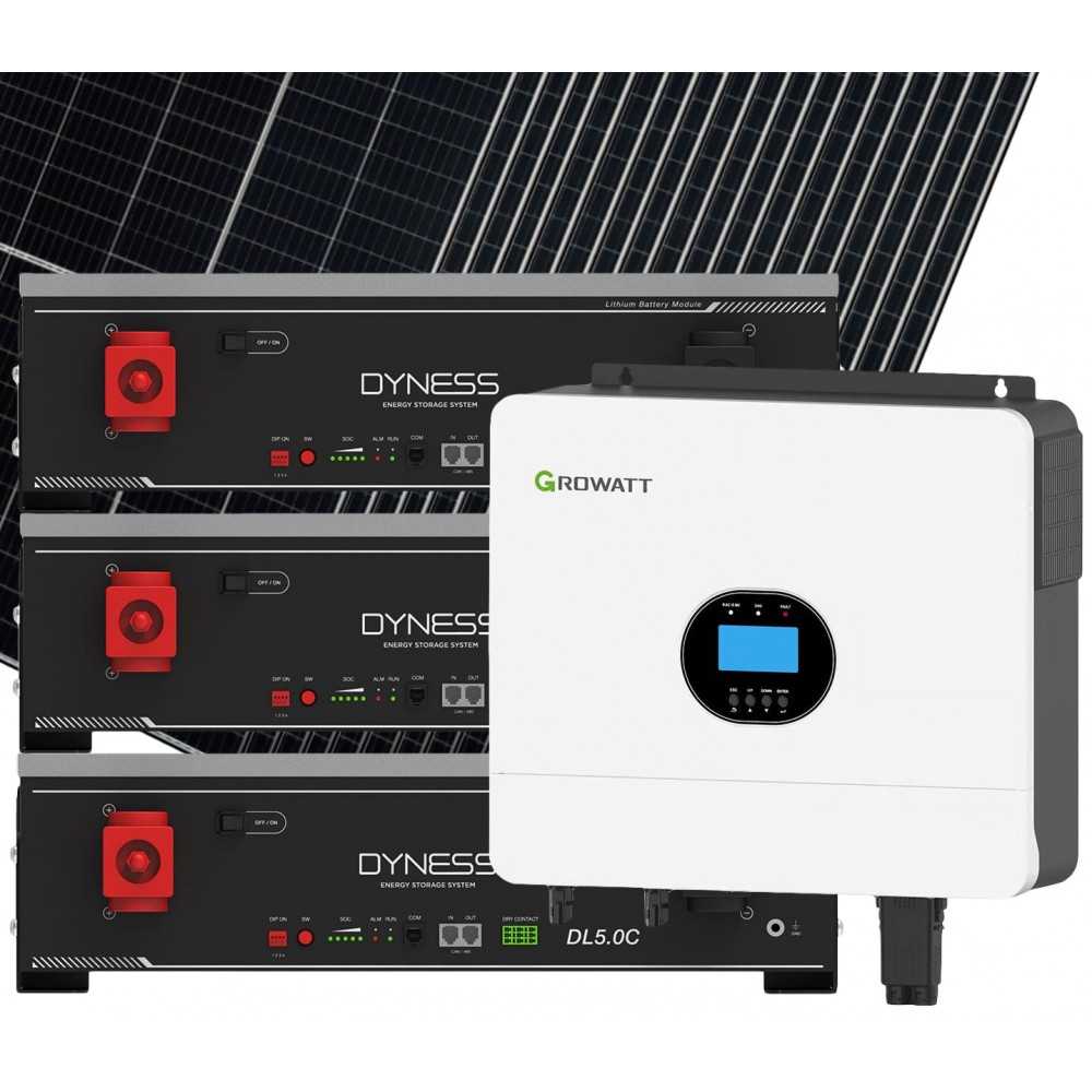 Growatt Dyness 6000-8100W Off Grid Photovoltaic Kit with 15.36kWh Storage for Home Cabin Anti-Lockdown Energy Kit