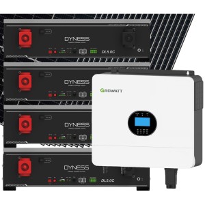 Kit fotovoltaico Off Grid 6000-8100W Growatt Dyness accumulo 20.48kWh Baita Casa Kit anti Lockdown Energetico