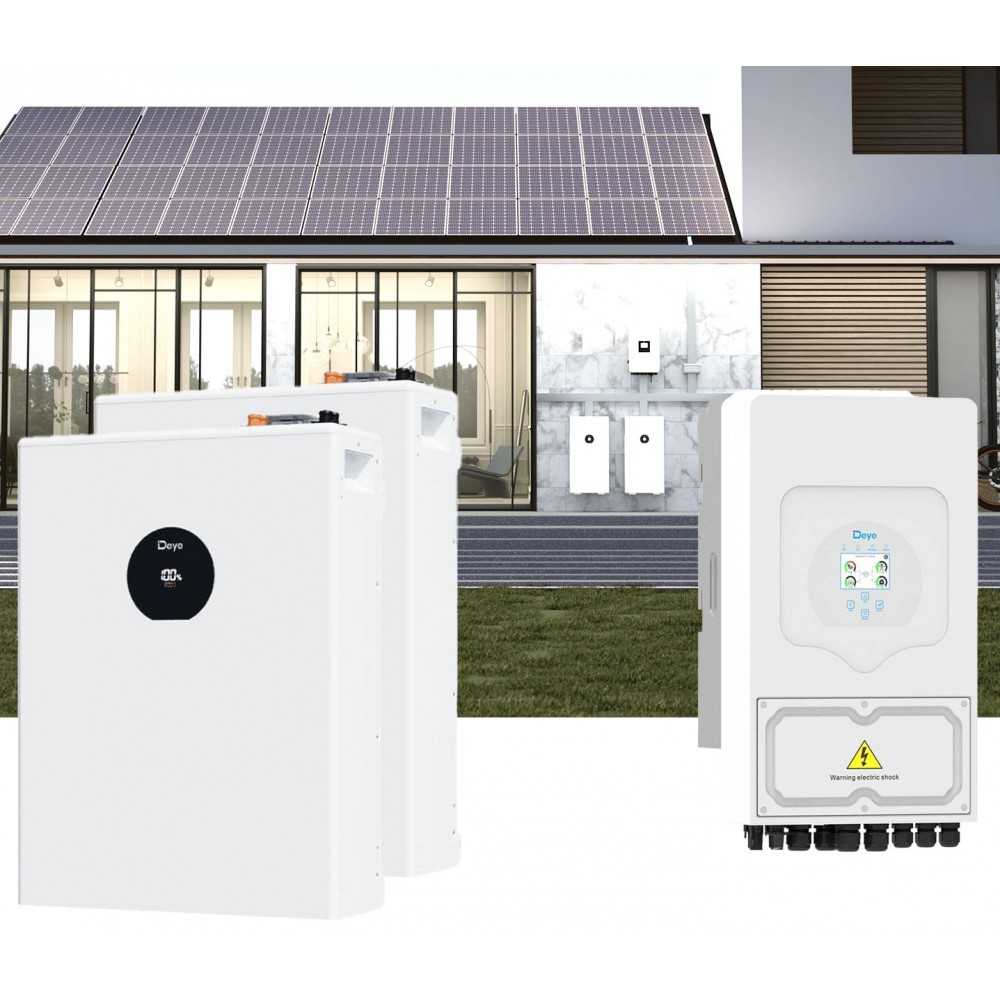 Kit fotovoltaico Off Grid 6000-9000W DEYE SE-F5-PRO accumulo 10.24kWh Baita Casa Kit Anti Lockdown Energetico
