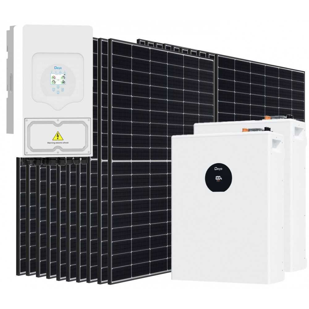 Kit fotovoltaico Off Grid 6000-9000W DEYE SE-F5-PRO accumulo 10.24kWh Baita Casa Kit Anti Lockdown Energetico