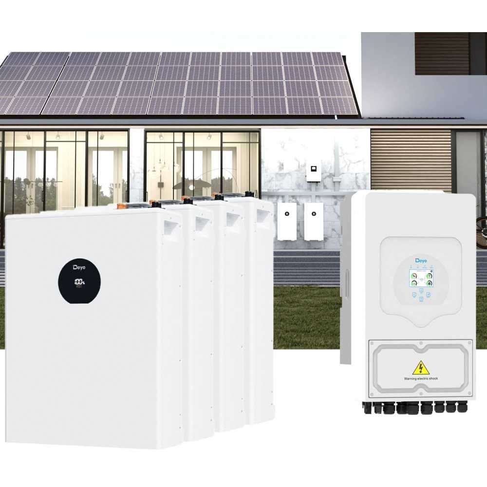 Kit fotovoltaico Off Grid 6000-9000W DEYE SE-F5-PRO accumulo 20.48kWh Baita Casa Kit Anti Lockdown Energetico