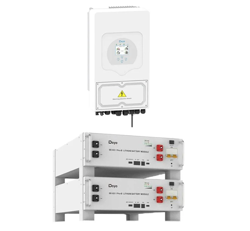 Batteria accumulo 10 kw: modulo e inverter LiFePO4, con unità di controllo e supporto montato su rack per impianto fotovoltaico.